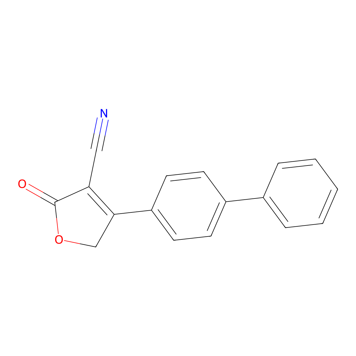 4-[1,1'-Biphenyl]-4-yl-2,5-dihydro-2-oxo-3-furancarbonitrile molecular structure, CAS 2057-34-3