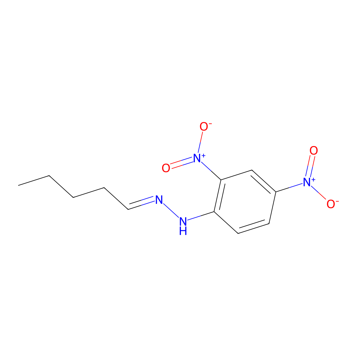 n-Valeraldehyde 2,4-dinitrophenylhydrazone molecular structure, CAS 2057-84-3