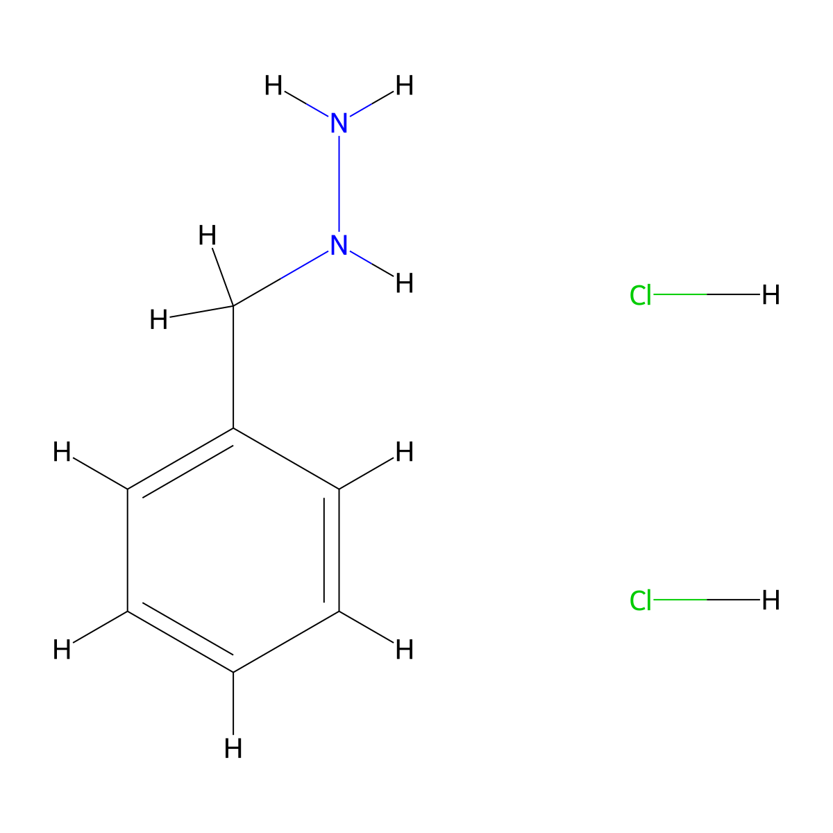 Benzylhydrazine dihydrochloride molecular structure, CAS 20570-96-1