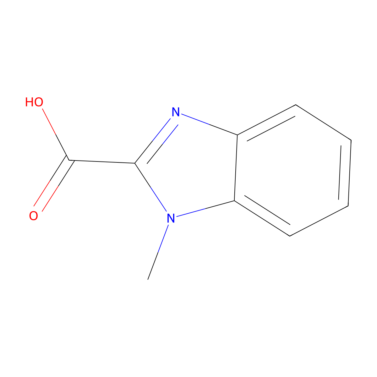 1-methyl-1H-1,3-benzodiazole-2-carboxylic acid (MB32-4) molecular structure, CAS 20572-01-4