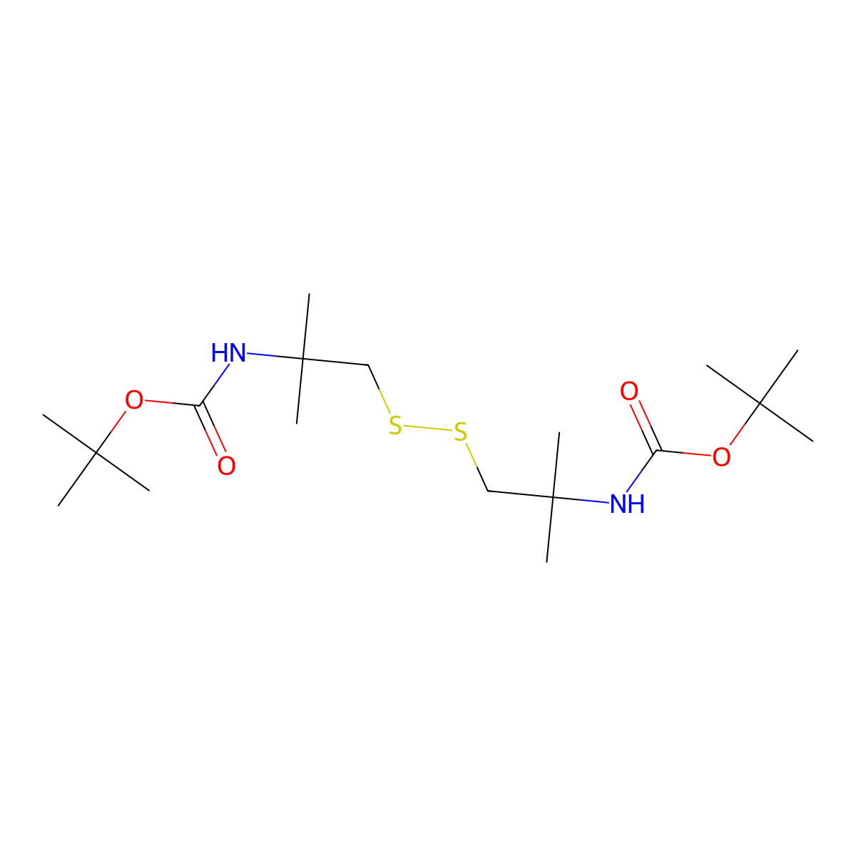 1,1-Dimethylethyl 3,3,8,8,12,12-hexamethyl-10-oxo-11-oxa-5,6-dithia-2,9-diazatridecanoate molecular structure, CAS 2057411-94-4