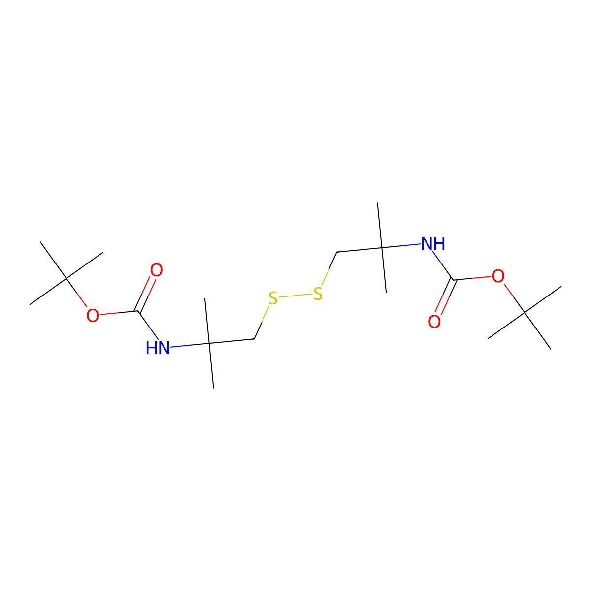 1,1-Dimethylethyl 3,3,8,8,12,12-hexamethyl-10-oxo-11-oxa-5,6-dithia-2,9-diazatridecanoate molecular structure, CAS 2057411-94-4