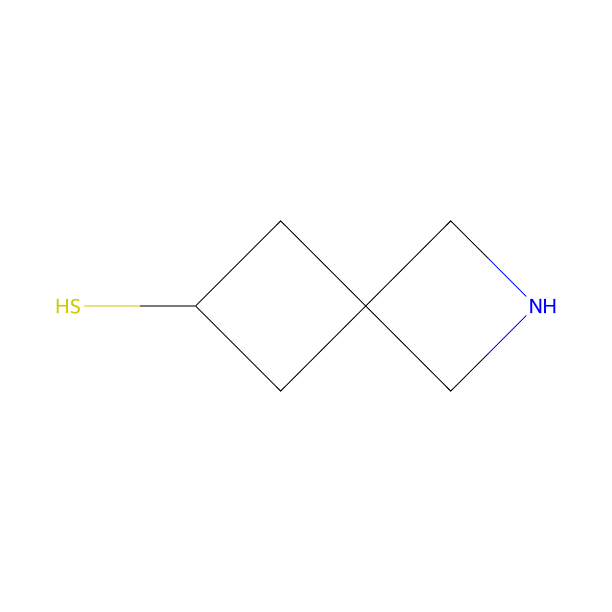 2-Azaspiro[3.3]heptane-6-thiol molecular structure, CAS 2057415-17-3