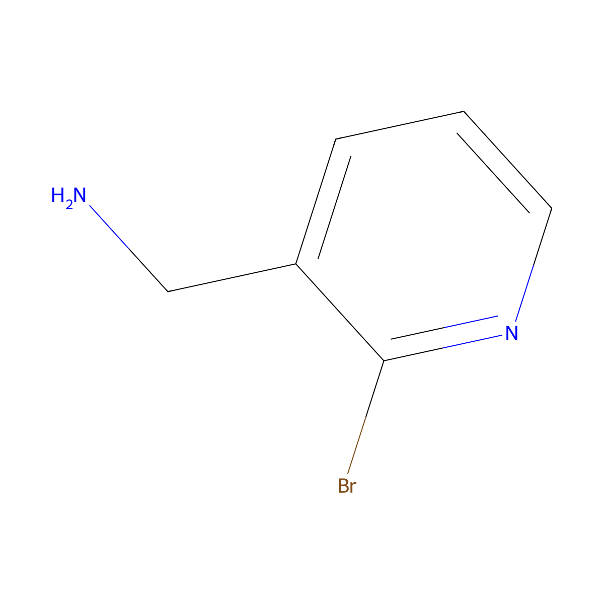 (2-Bromopyridin-3-yl)methanamine molecular structure, CAS 205744-15-6