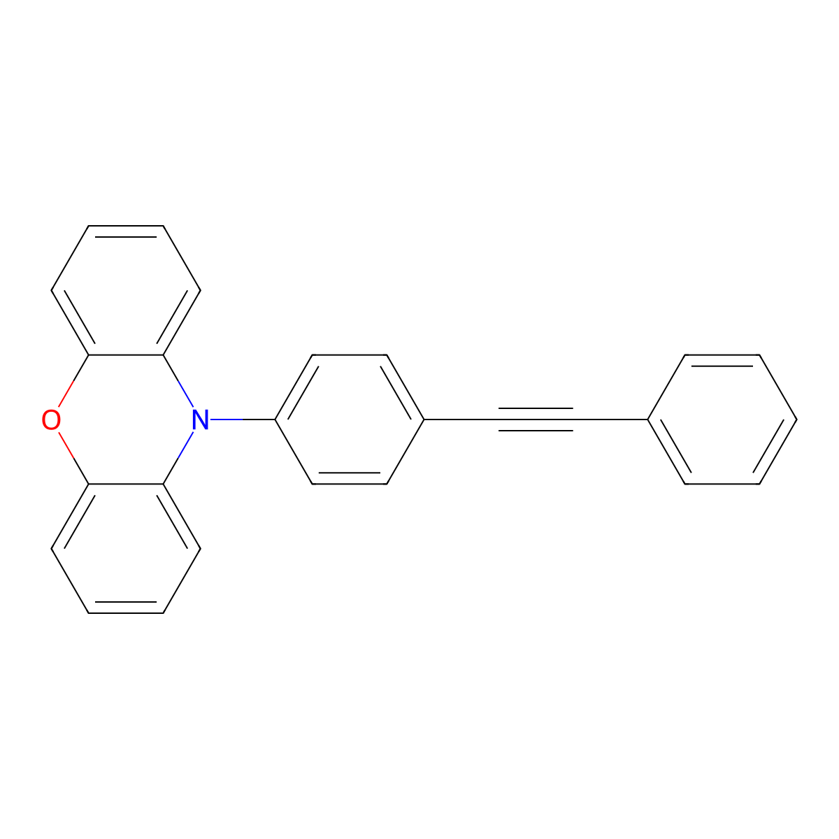 10-[4-(2-phenylethynyl)phenyl]-10H-phenoxazine molecular structure, CAS 2057440-85-2