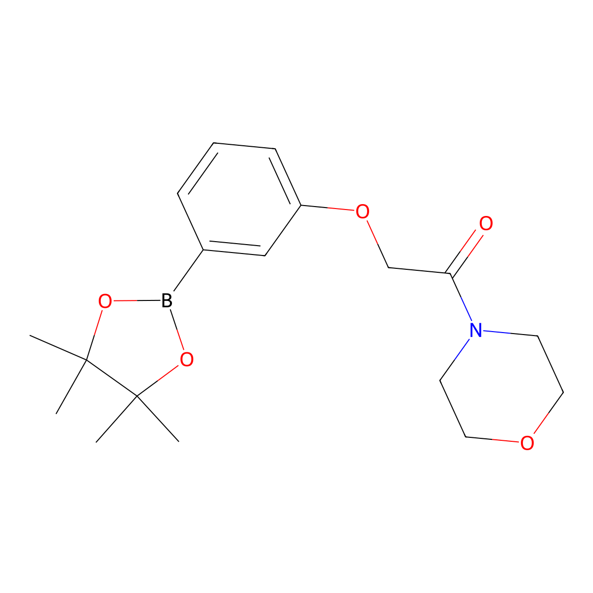 1-Morpholino-2-(3-(4,4,5,5-tetramethyl-1,3,2-dioxaborolan-2-yl)phenoxy)ethan-1-one molecular structure, CAS 2057448-28-7