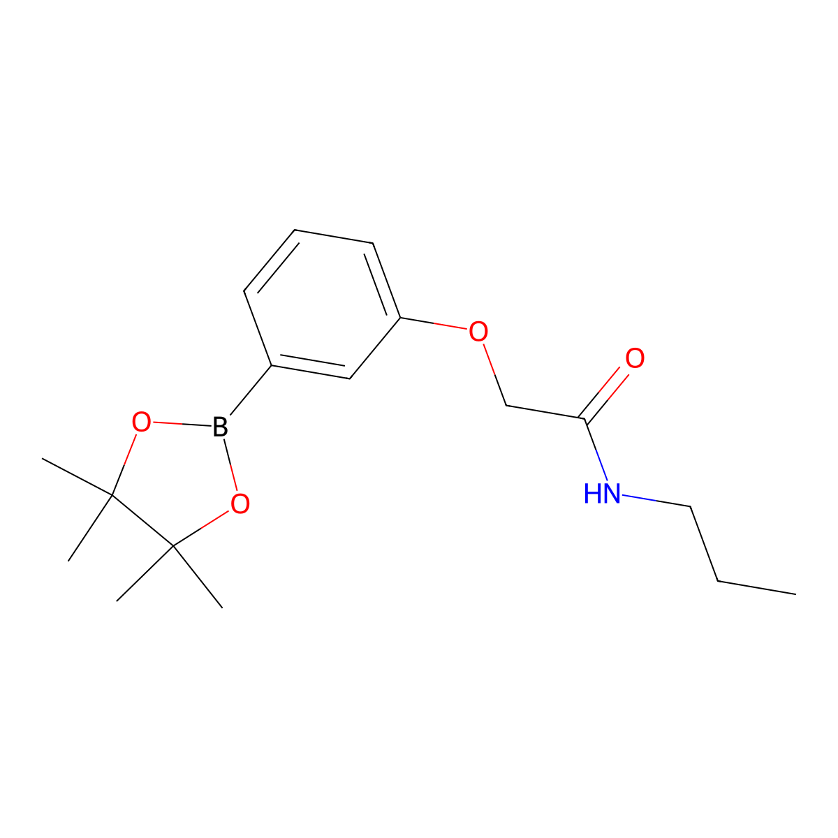 N-propyl-2-(3-(4,4,5,5-tetramethyl-1,3,2-dioxaborolan-2-yl)phenoxy)acetamide molecular structure, CAS 2057448-33-4