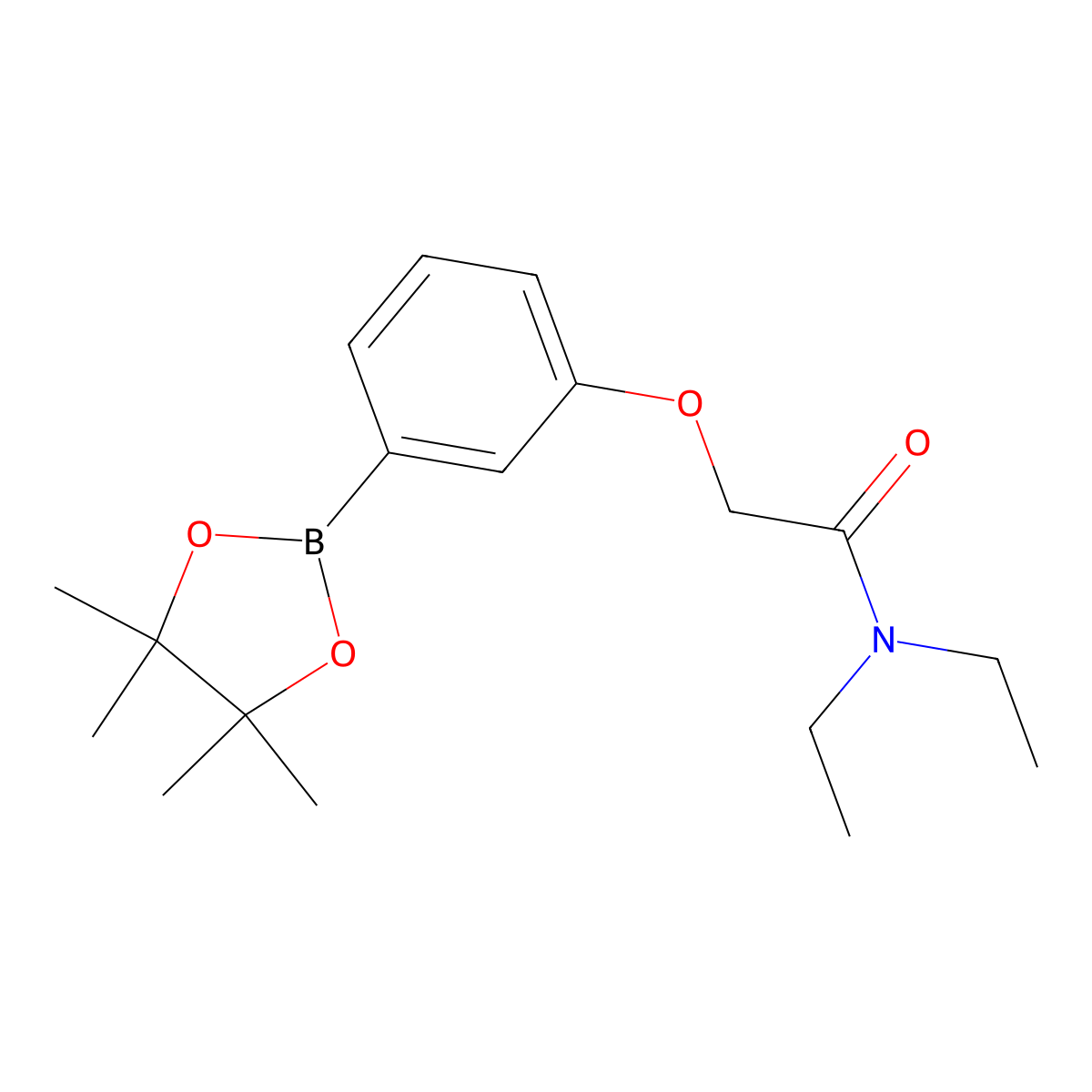 N,N-diethyl-2-(3-(4,4,5,5-tetramethyl-1,3,2-dioxaborolan-2-yl)phenoxy)acetamide molecular structure, CAS 2057448-57-2