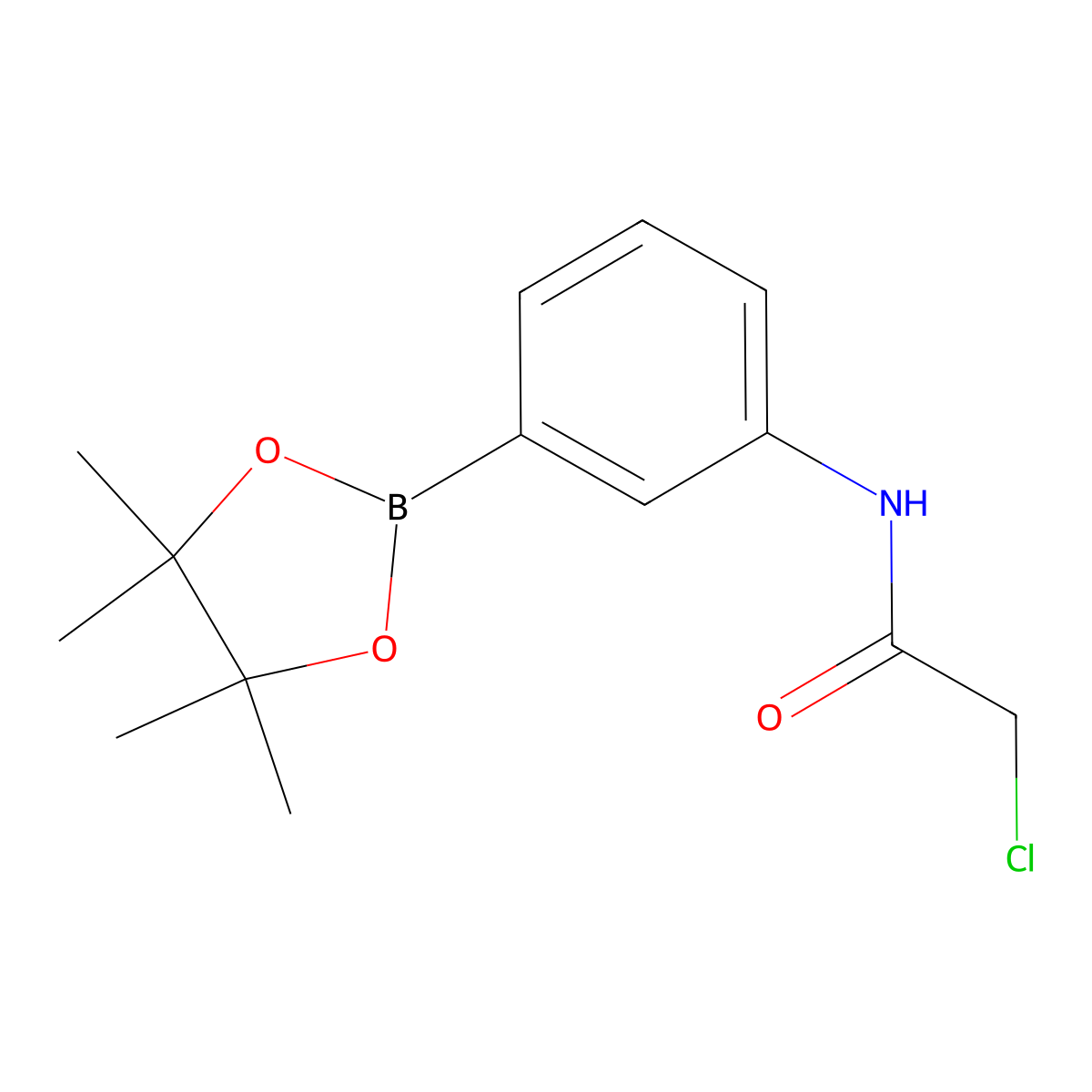 2-chloro-N-(3-(4,4,5,5-tetramethyl-1,3,2-dioxaborolan-2-yl)phenyl)acetamide molecular structure, CAS 2057449-99-5