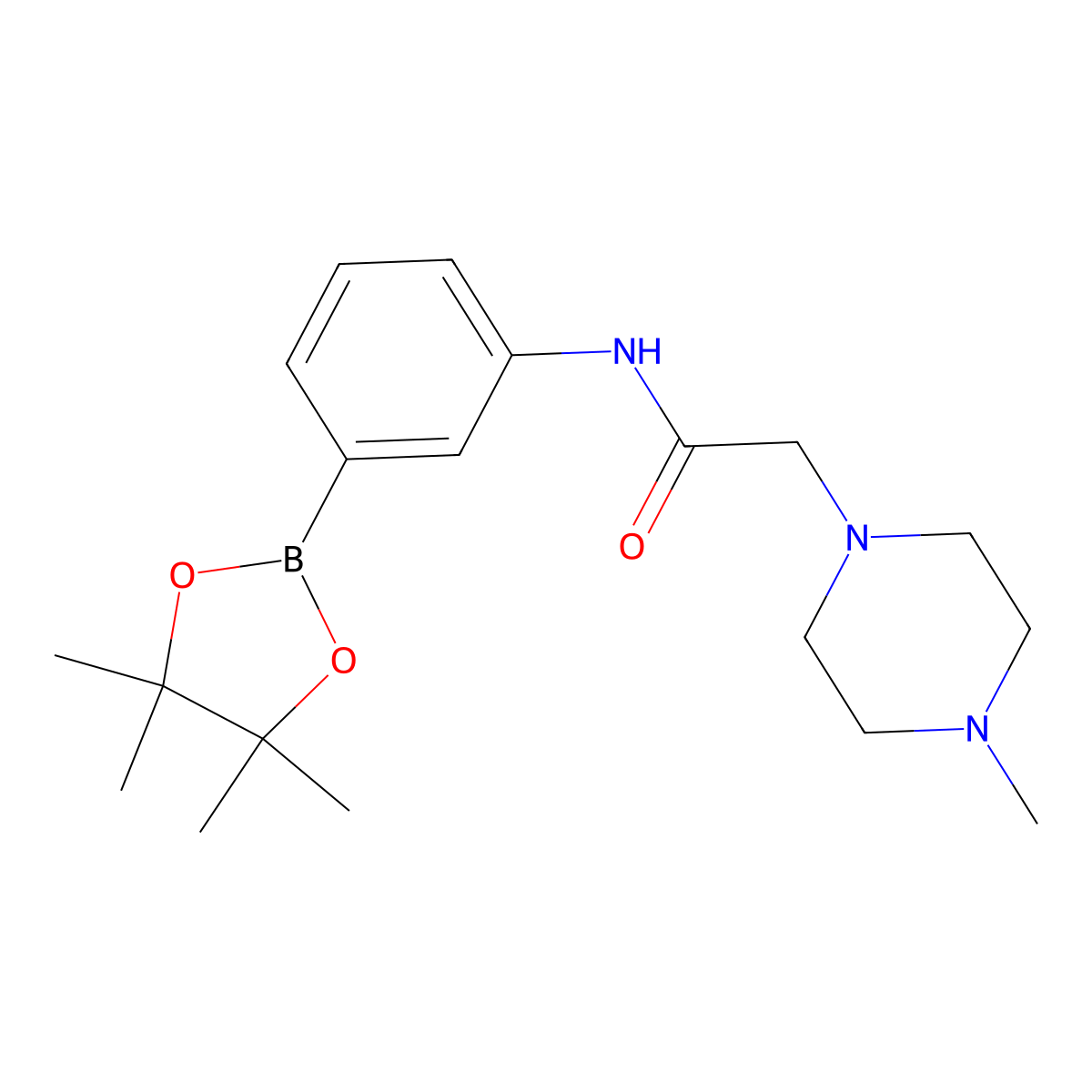 2-(4-Methylpiperazin-1-yl)-N-[3-(4,4,5,5-tetramethyl-1,3,2-dioxaborolan-2-yl)phenyl]acetamide molecular structure, CAS 2057450-00-5