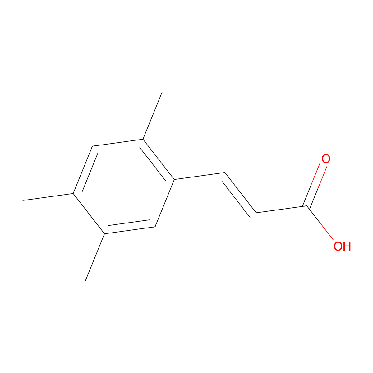 (2E)-3-(2,4,5-trimethylphenyl)prop-2-enoic acid molecular structure, CAS 205748-06-7
