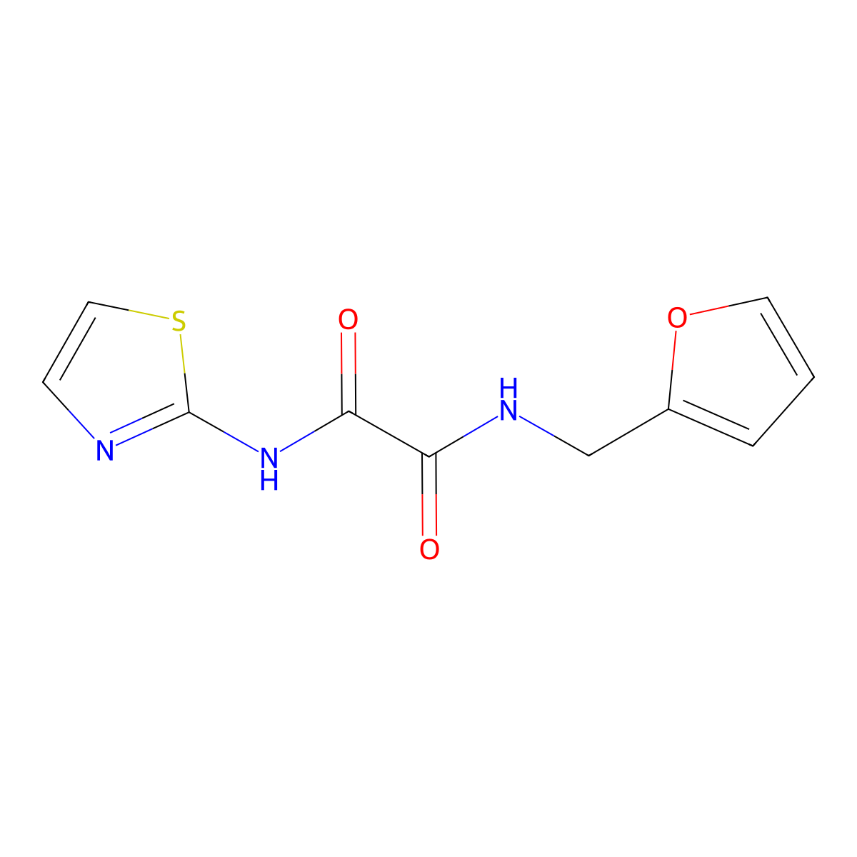 N-Furan-2-ylmethyl-N'-thiazol-2-yl-oxalamide molecular structure, CAS 205749-64-0