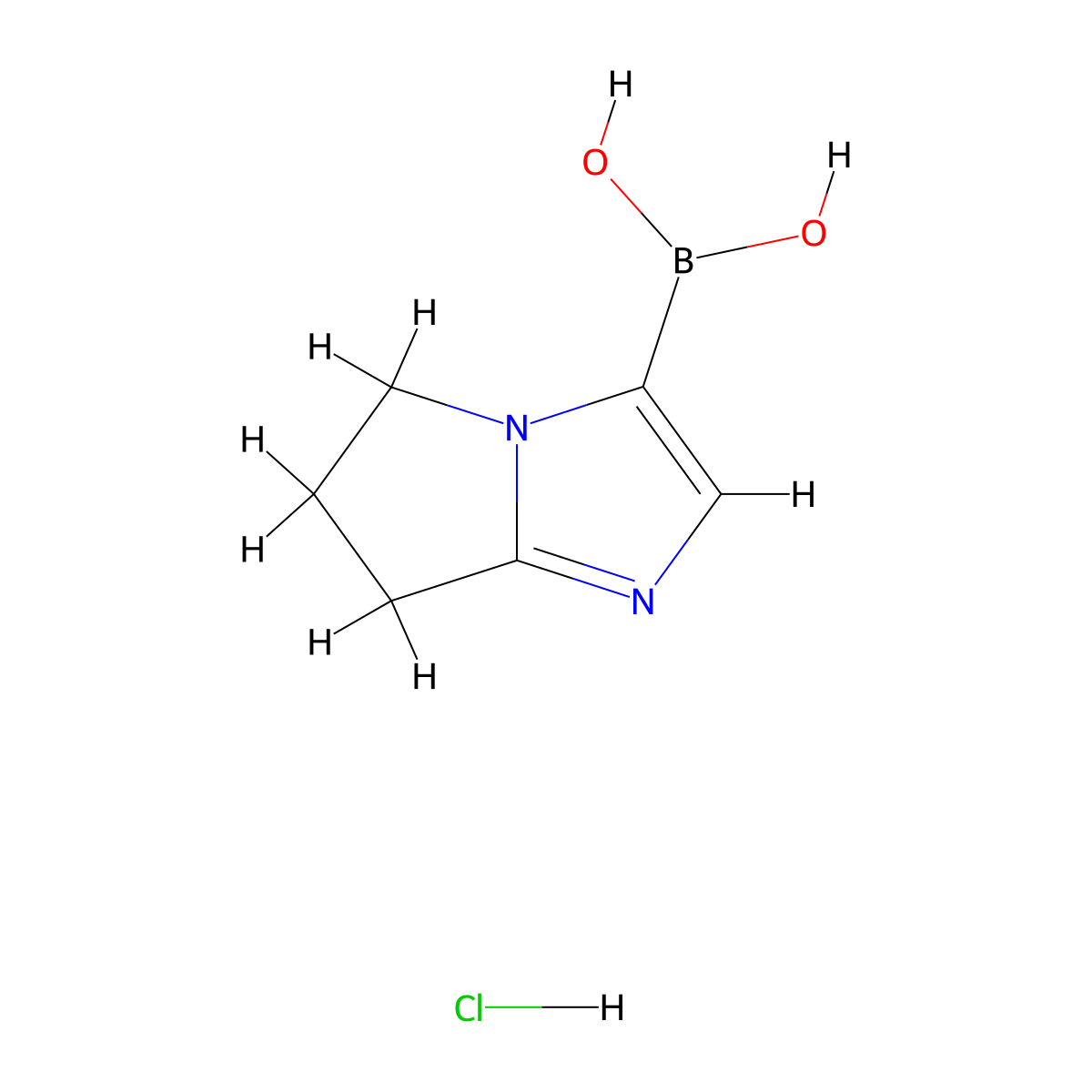 {5H,6H,7H-pyrrolo[1,2-a]imidazol-3-yl}boronicacidhydrochloride molecular structure, CAS 2057507-24-9