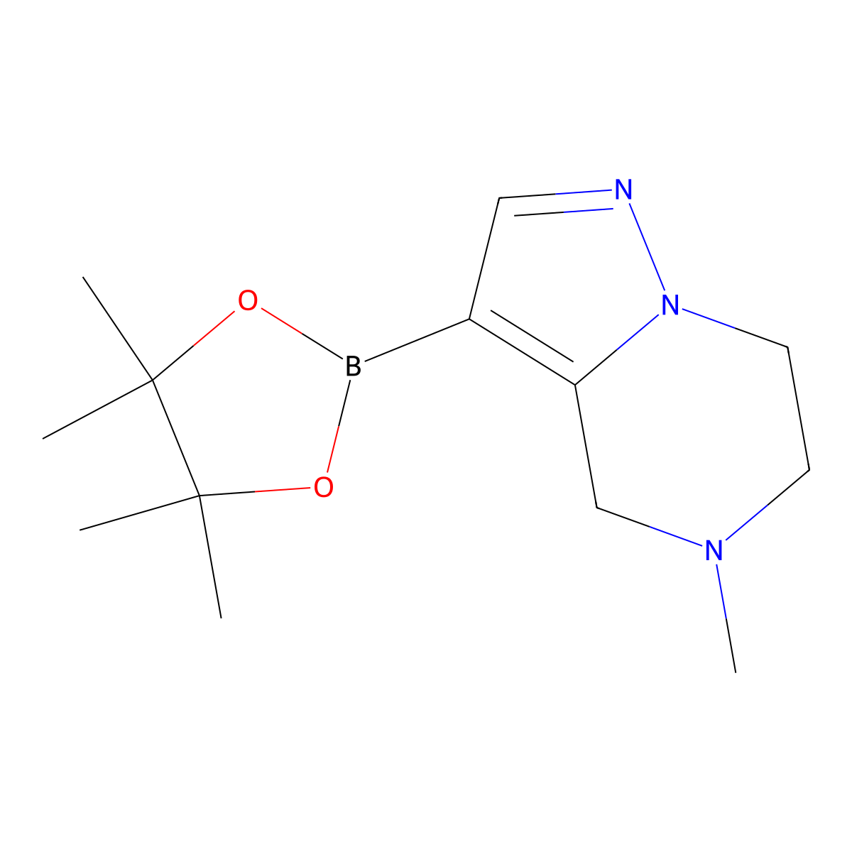 5-Methyl-3-(4,4,5,5-tetramethyl-1,3,2-dioxaborolan-2-YL)-4,5,6,7-tetrahydropyrazolo[1,5-A]pyrazine molecular structure, CAS 2057507-40-9