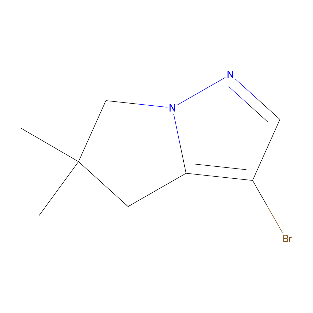 3-Bromo-5,5-dimethyl-5,6-dihydro-4H-pyrrolo[1,2-b]pyrazole molecular structure, CAS 2057507-56-7