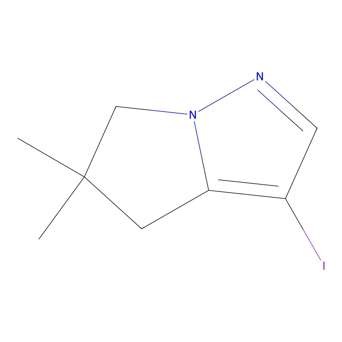 3-Iodo-5,5-dimethyl-4,6-dihydropyrrolo[1,2-b]pyrazole molecular structure, CAS 2057508-07-1
