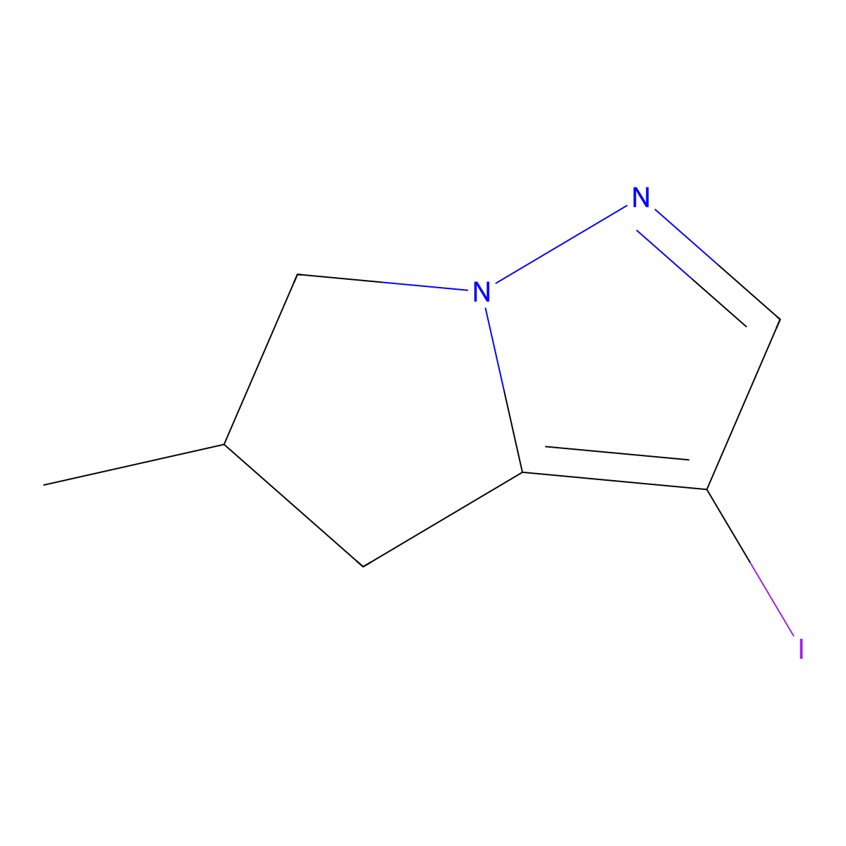 3-Iodo-5-methyl-5,6-dihydro-4H-pyrrolo[1,2-B]pyrazole molecular structure, CAS 2057508-88-8
