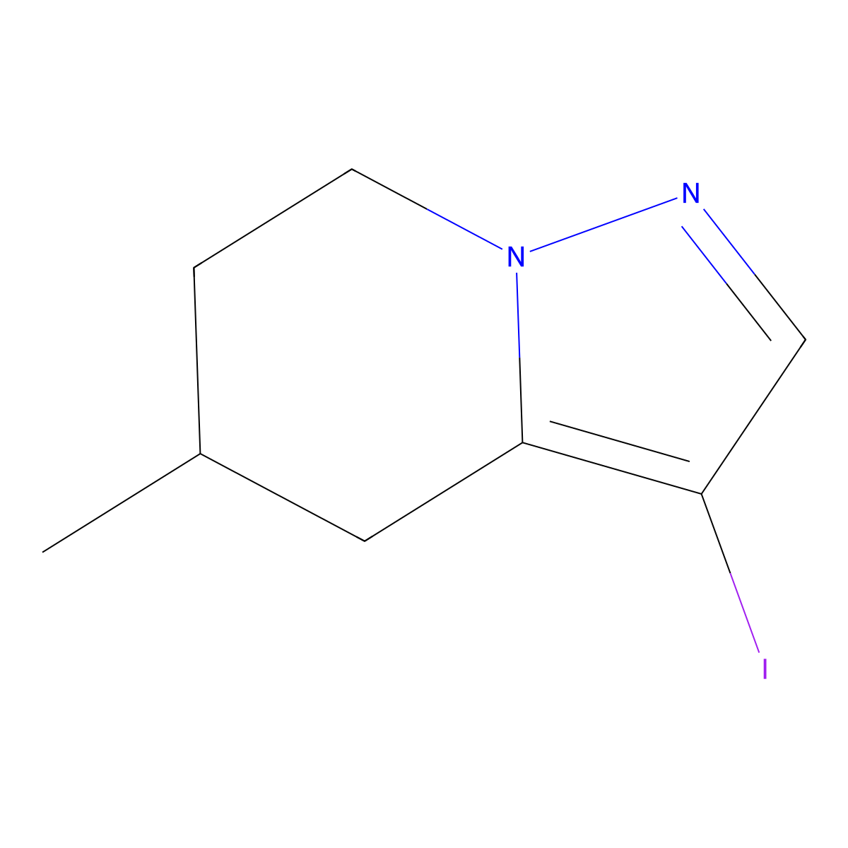 3-Iodo-5-methyl-4,5,6,7-tetrahydropyrazolo[1,5-A]pyridine molecular structure, CAS 2057513-32-1
