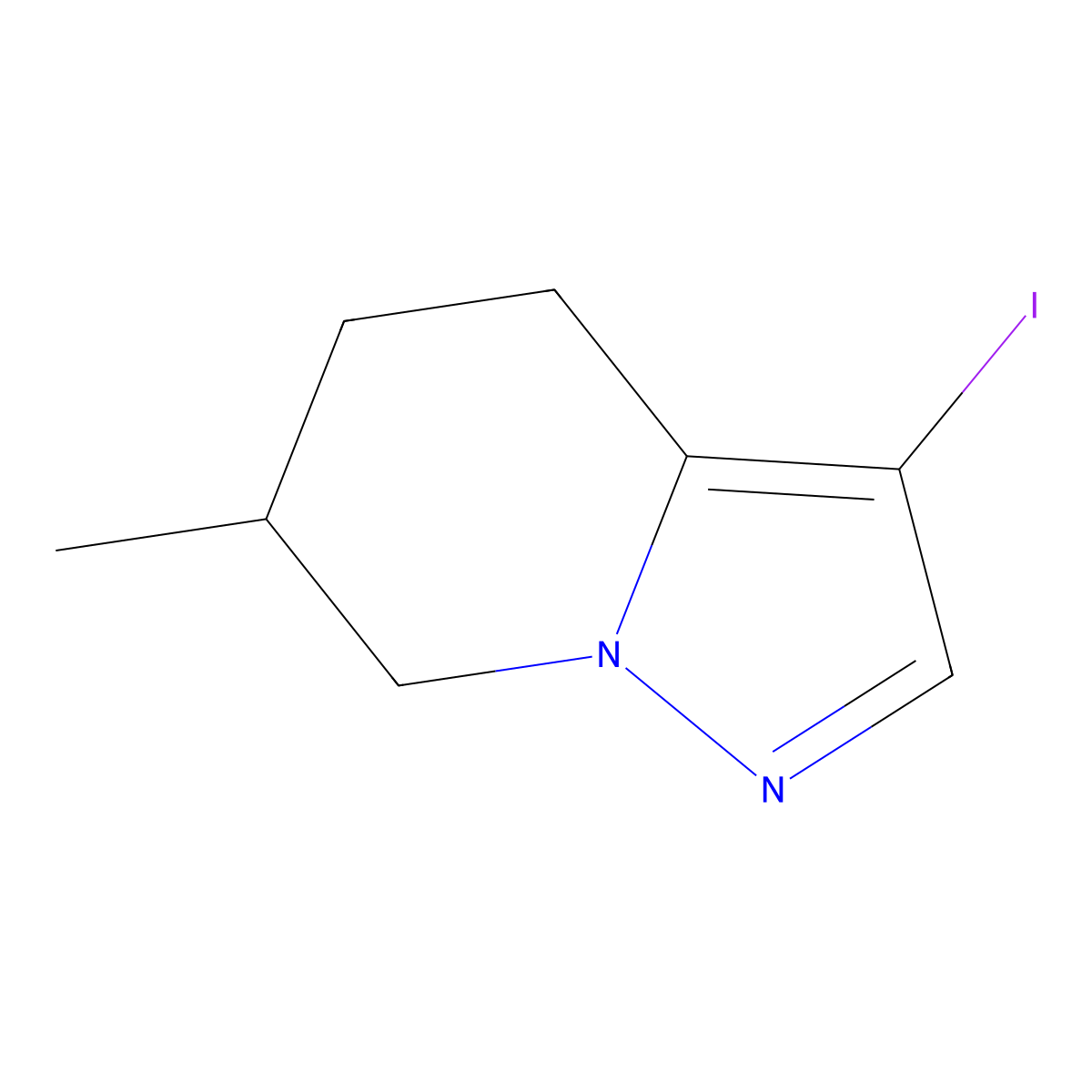 3-Iodo-6-methyl-4,5,6,7-tetrahydropyrazolo[1,5-A]pyridine molecular structure, CAS 2057513-57-0