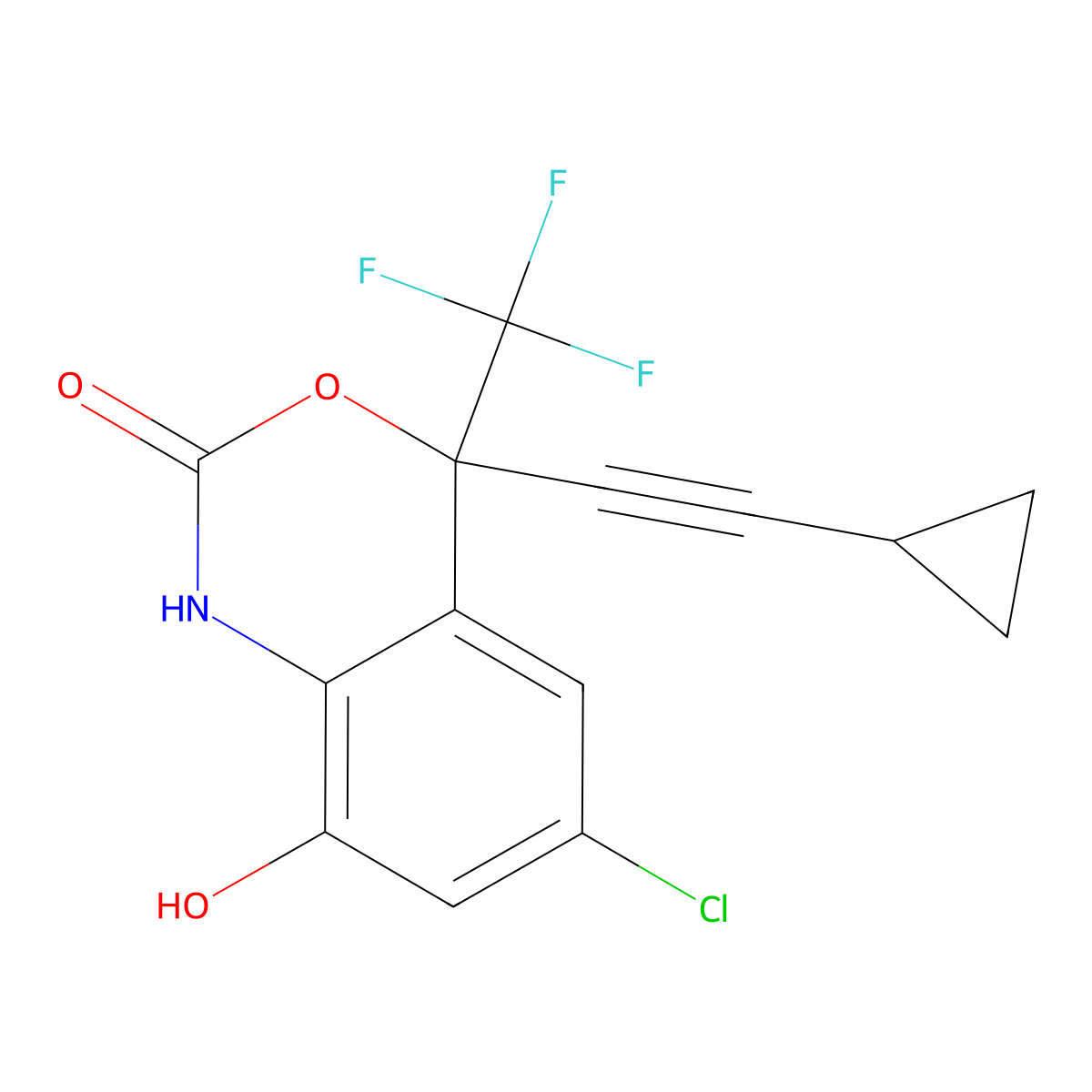 8-Hydroxyefavirenz molecular structure, CAS 205754-33-2