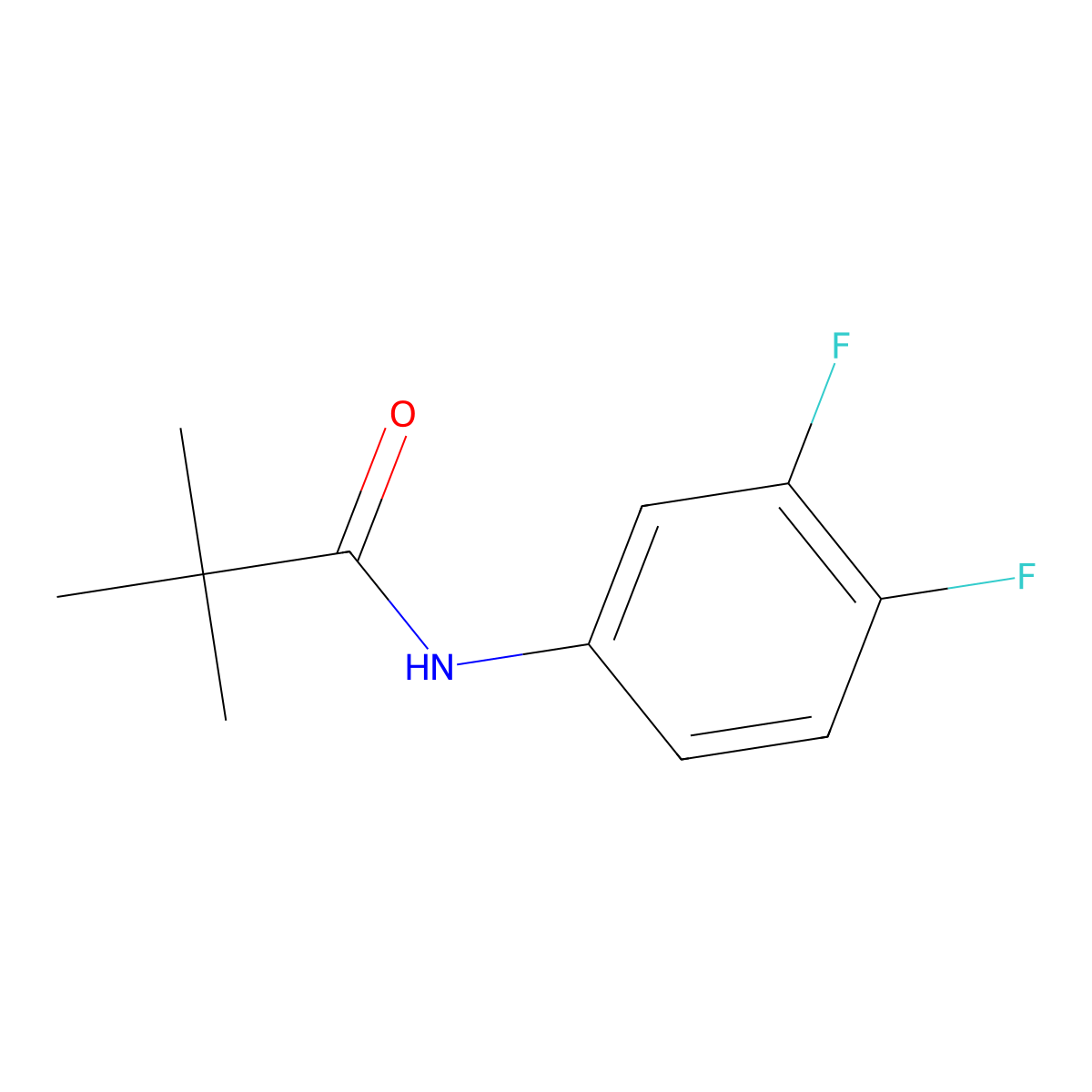 N-(3,4-difluorophenyl)-2,2-dimethylpropanamide molecular structure, CAS 205756-46-3