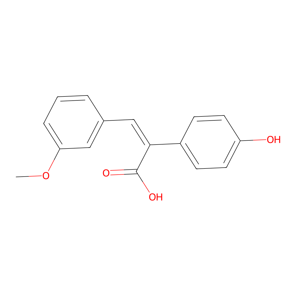 2-(4-Hydroxyphenyl)-3-(3-methoxyphenyl)prop-2-enoic acid molecular structure, CAS 205760-31-2