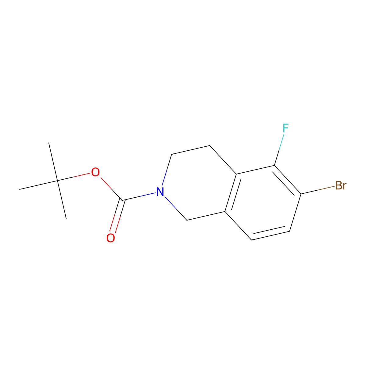 Tert-butyl 6-bromo-5-fluoro-1,2,3,4-tetrahydroisoquinoline-2-carboxylate molecular structure, CAS 2058040-86-9