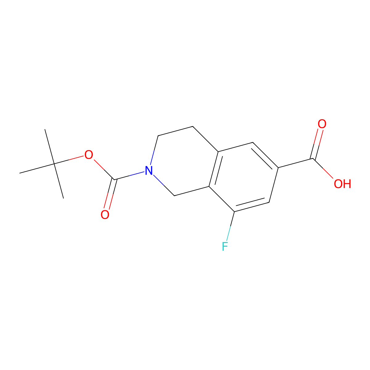 2-[(Tert-butoxy)carbonyl]-8-fluoro-1,2,3,4-tetrahydroisoquinoline-6-carboxylic acid molecular structure, CAS 2058040-89-2