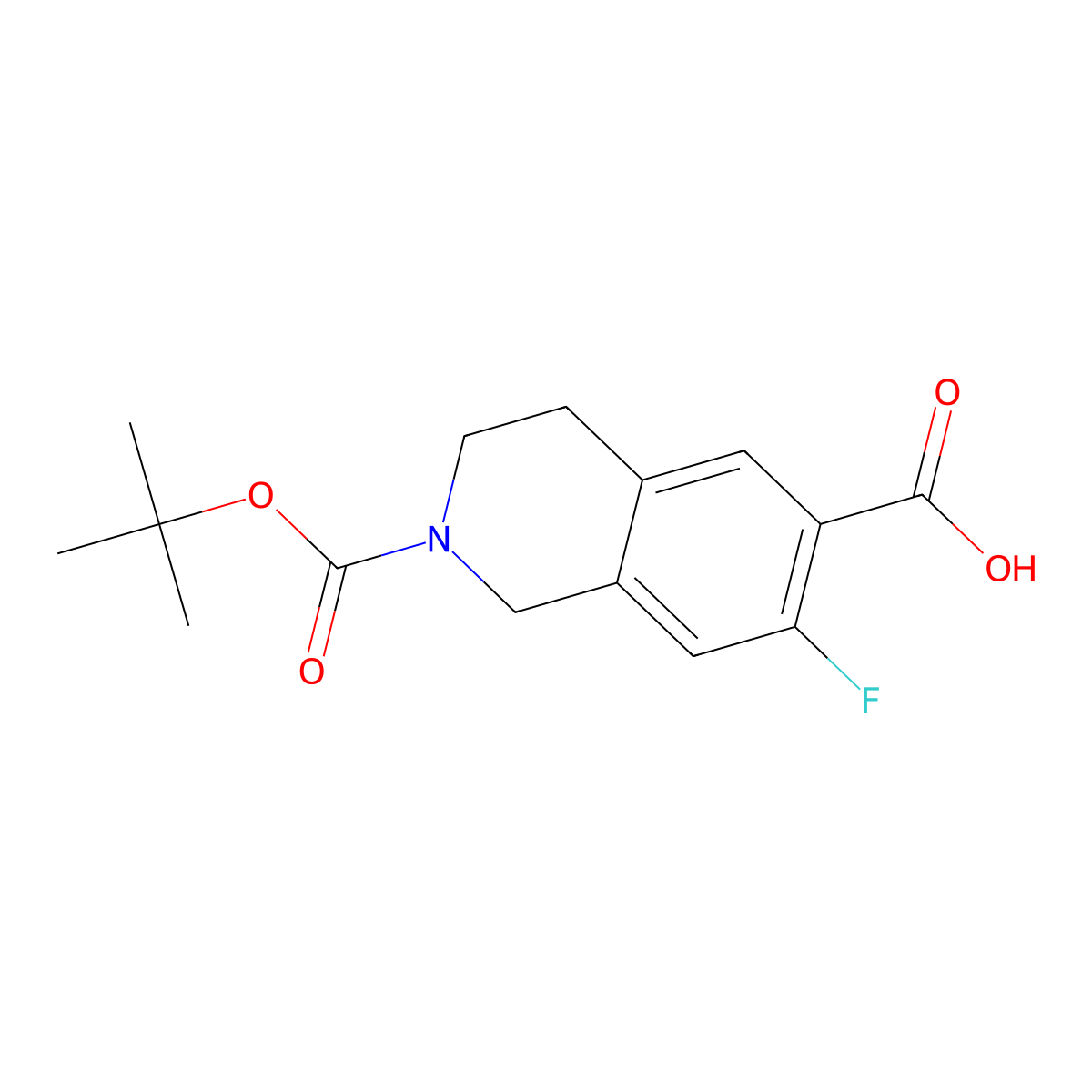 2-[(Tert-butoxy)carbonyl]-7-fluoro-1,2,3,4-tetrahydroisoquinoline-6-carboxylicacid molecular structure, CAS 2058040-90-5