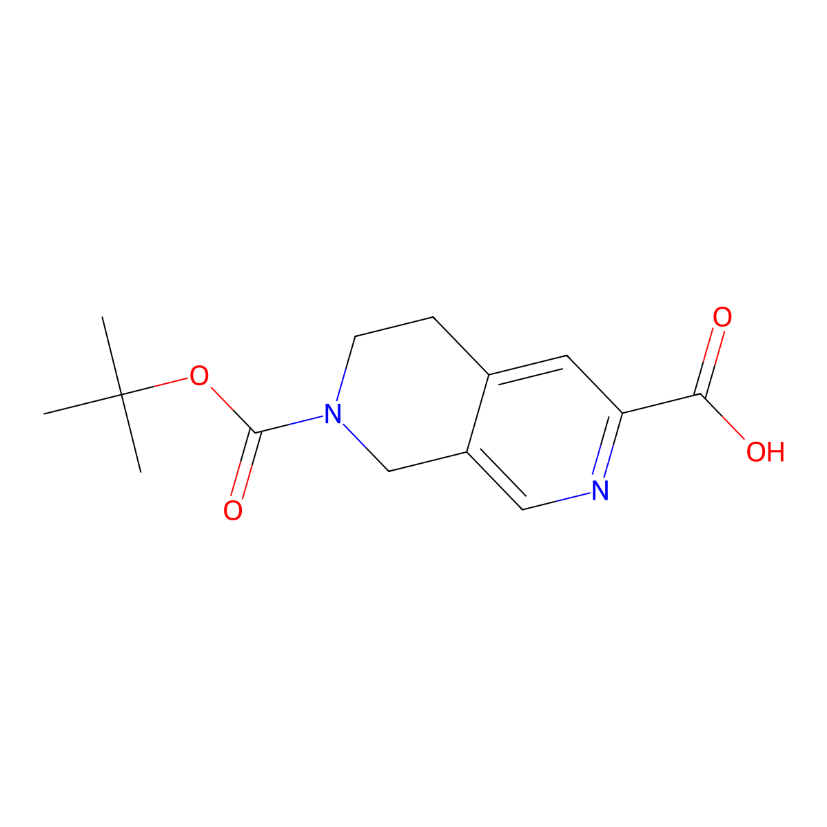 7-(tert-Butoxycarbonyl)-5,6,7,8-tetrahydro-2,7-naphthyridine-3-carboxylic acid molecular structure, CAS 2058040-92-7