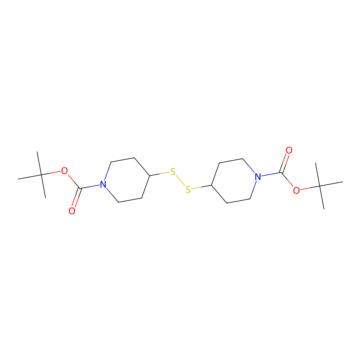 di-tert-butyl 4,4'-Disulfanediyldipiperidine-1-carboxylate molecular structure, CAS 2058045-43-3