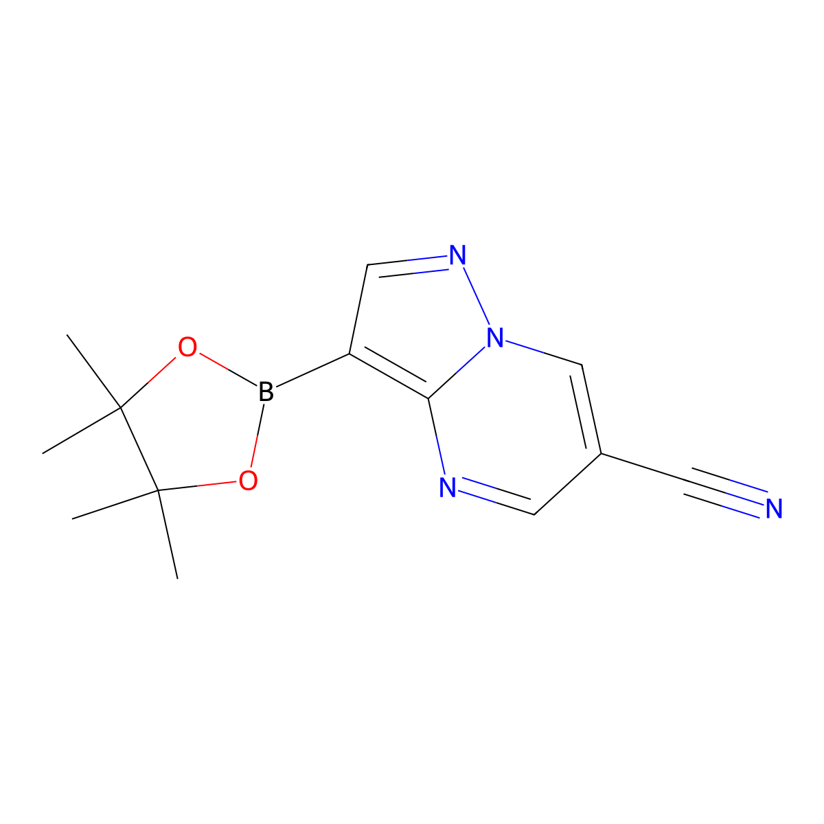 3-(4,4,5,5-Tetramethyl-1,3,2-dioxaborolan-2-yl)pyrazolo[1,5-a]pyrimidine-6-carbonitrile molecular structure, CAS 2058046-22-1