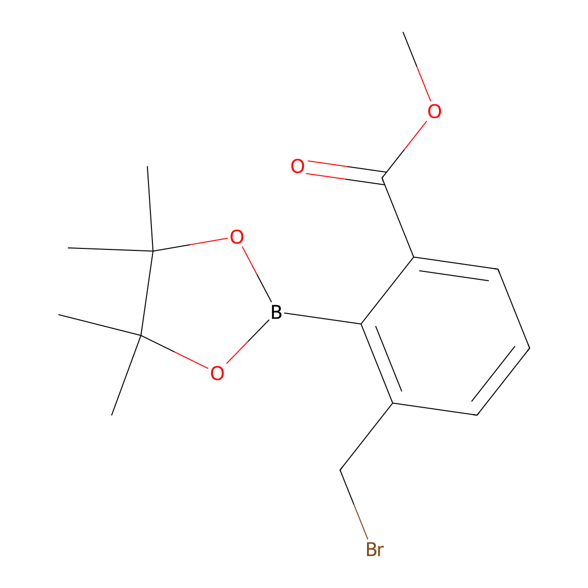 Methyl 3-(bromomethyl)-2-(4,4,5,5-tetramethyl-1,3,2-dioxaborolan-2-YL)benzoate molecular structure, CAS 2058056-24-7