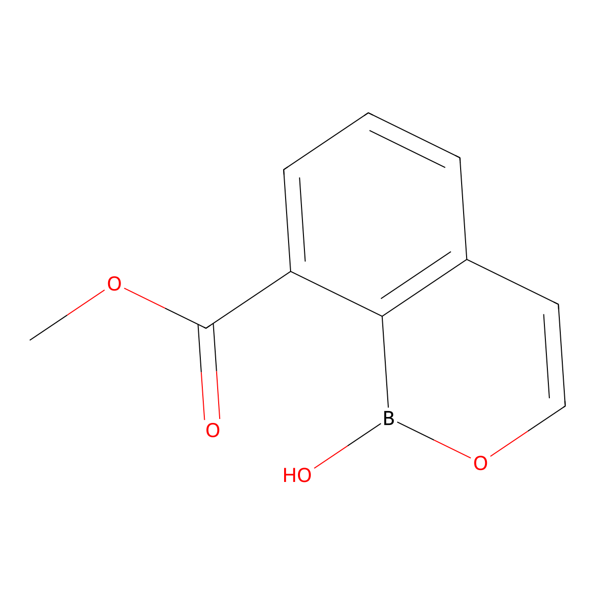 Methyl 1-hydroxy-1H-benzo[C][1,2]oxaborinine-8-carboxylate molecular structure, CAS 2058056-31-6