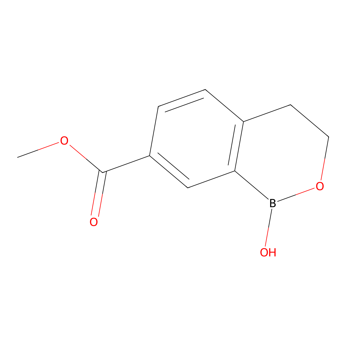 Methyl 1-hydroxy-3,4-dihydro-1H-benzo[C][1,2]oxaborinine-7-carboxylate molecular structure, CAS 2058056-40-7