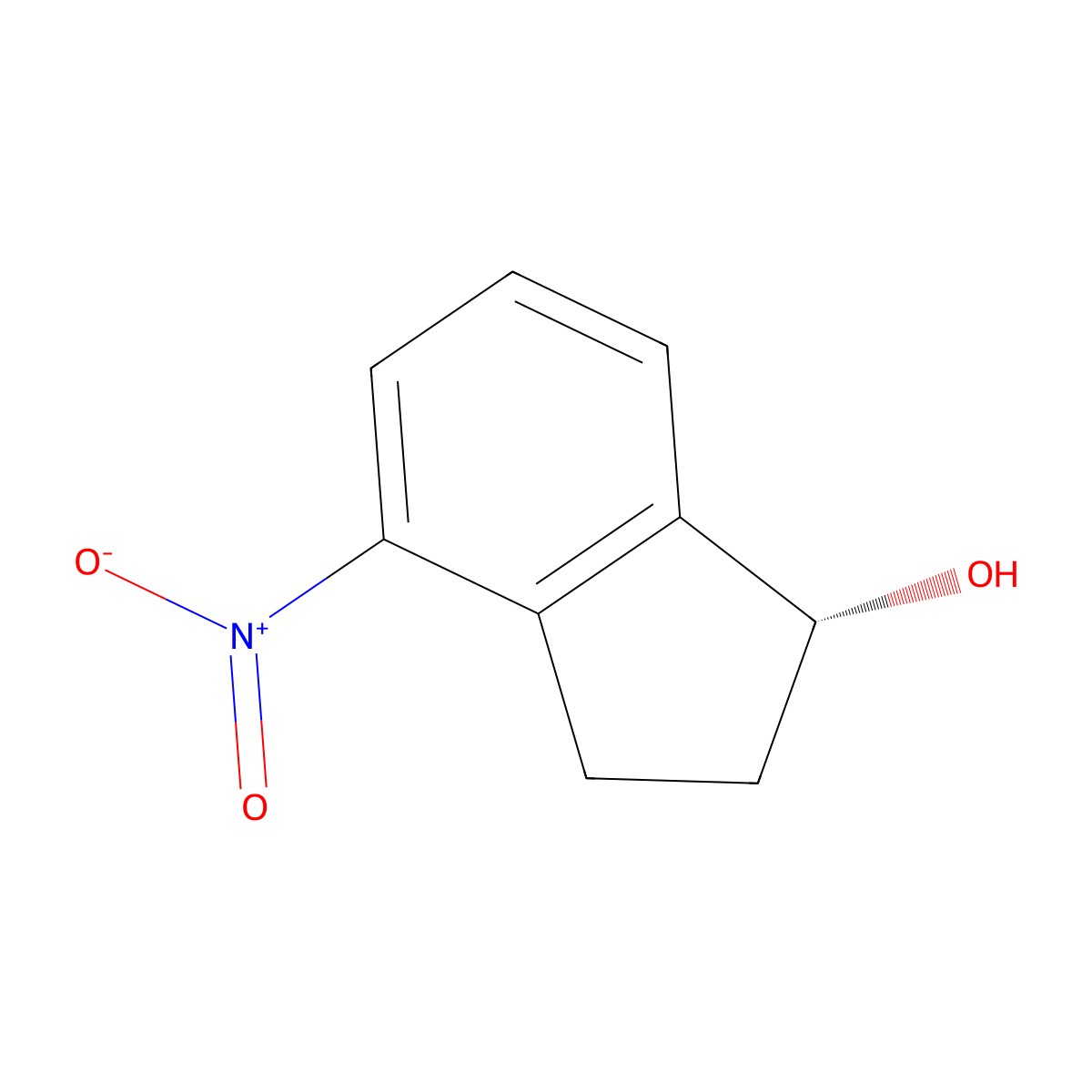 (1R)-4-nitro-2,3-dihydro-1H-inden-1-ol molecular structure, CAS 2058059-33-7
