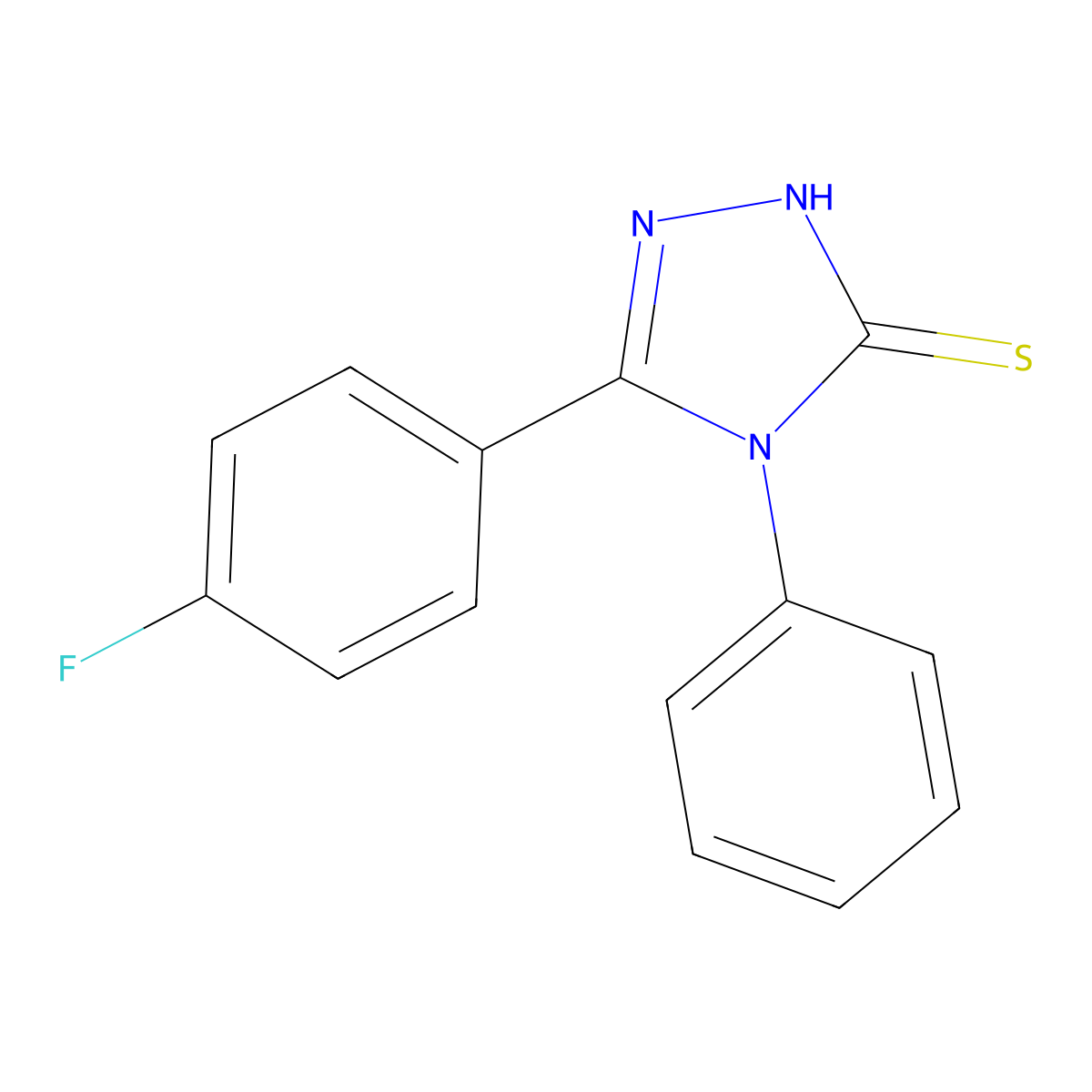 5-(4-fluorophenyl)-4-phenyl-4H-1,2,4-triazole-3-thiol molecular structure, CAS 205806-34-4