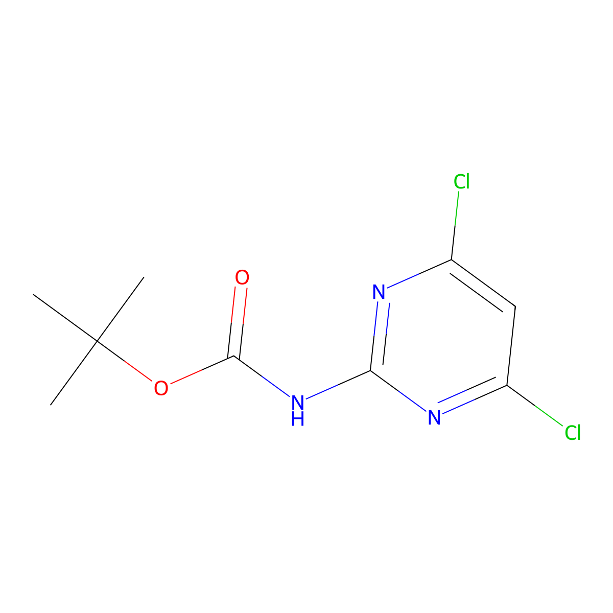tert-butyl N-(4,6-dichloropyrimidin-2-yl)carbamate molecular structure, CAS 2058076-43-8