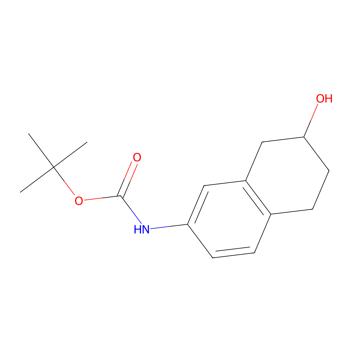 Tert-butyl (7-hydroxy-5,6,7,8-tetrahydronaphthalen-2-YL)carbamate molecular structure, CAS 2058116-64-4
