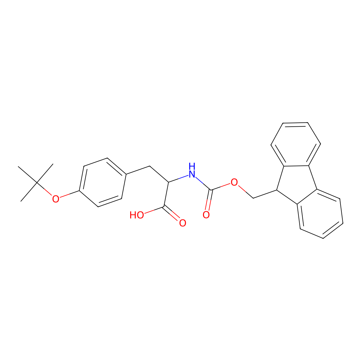 2-(9H-fluoren-9-ylmethoxycarbonylamino)-3-[4-[(2-methylpropan-2-yl)oxy]phenyl]propanoic acid molecular structure, CAS 205812-06-2