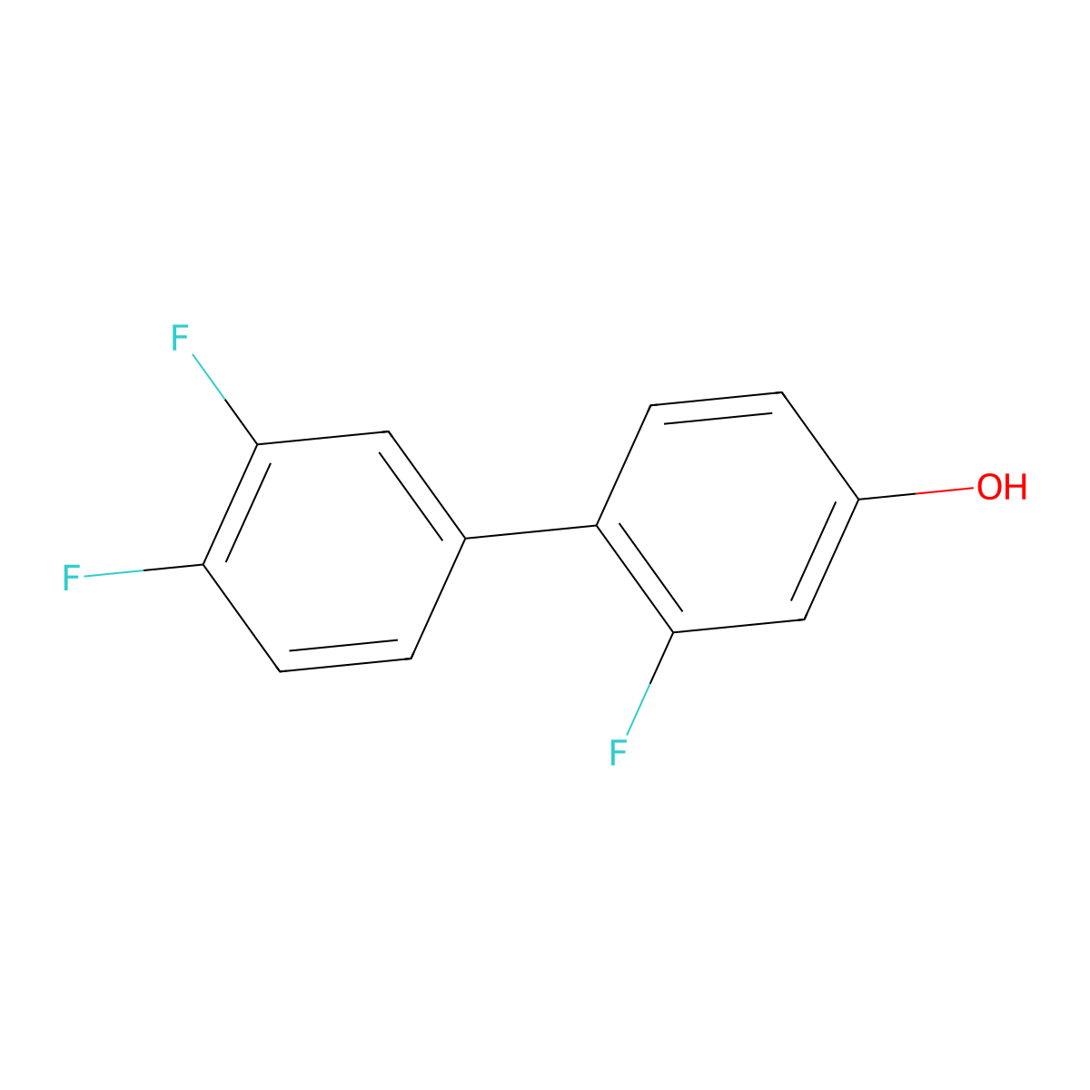 4-(3,4-Difluorophenyl)-3-fluorophenol molecular structure, CAS 205815-31-2