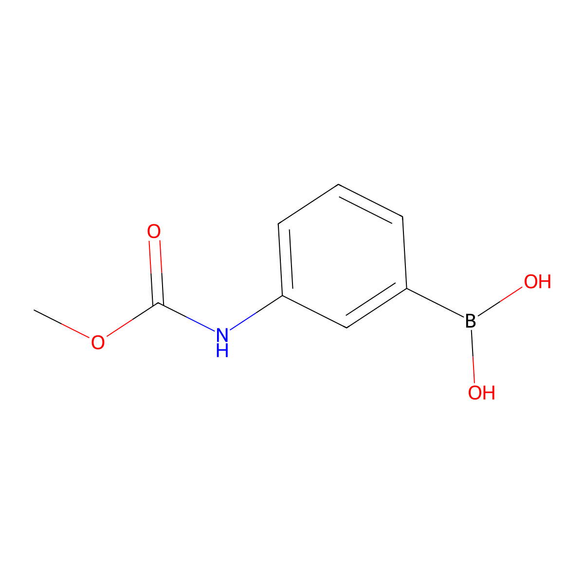 (3-((Methoxycarbonyl)amino)phenyl)boronic acid molecular structure, CAS 205823-09-2
