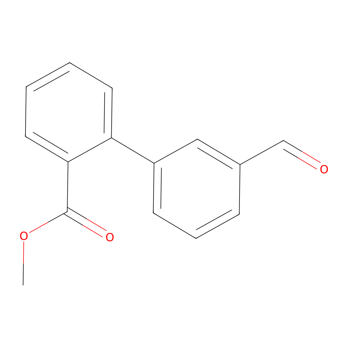 Methyl 2-(3-formylphenyl)benzoate molecular structure, CAS 205823-15-0