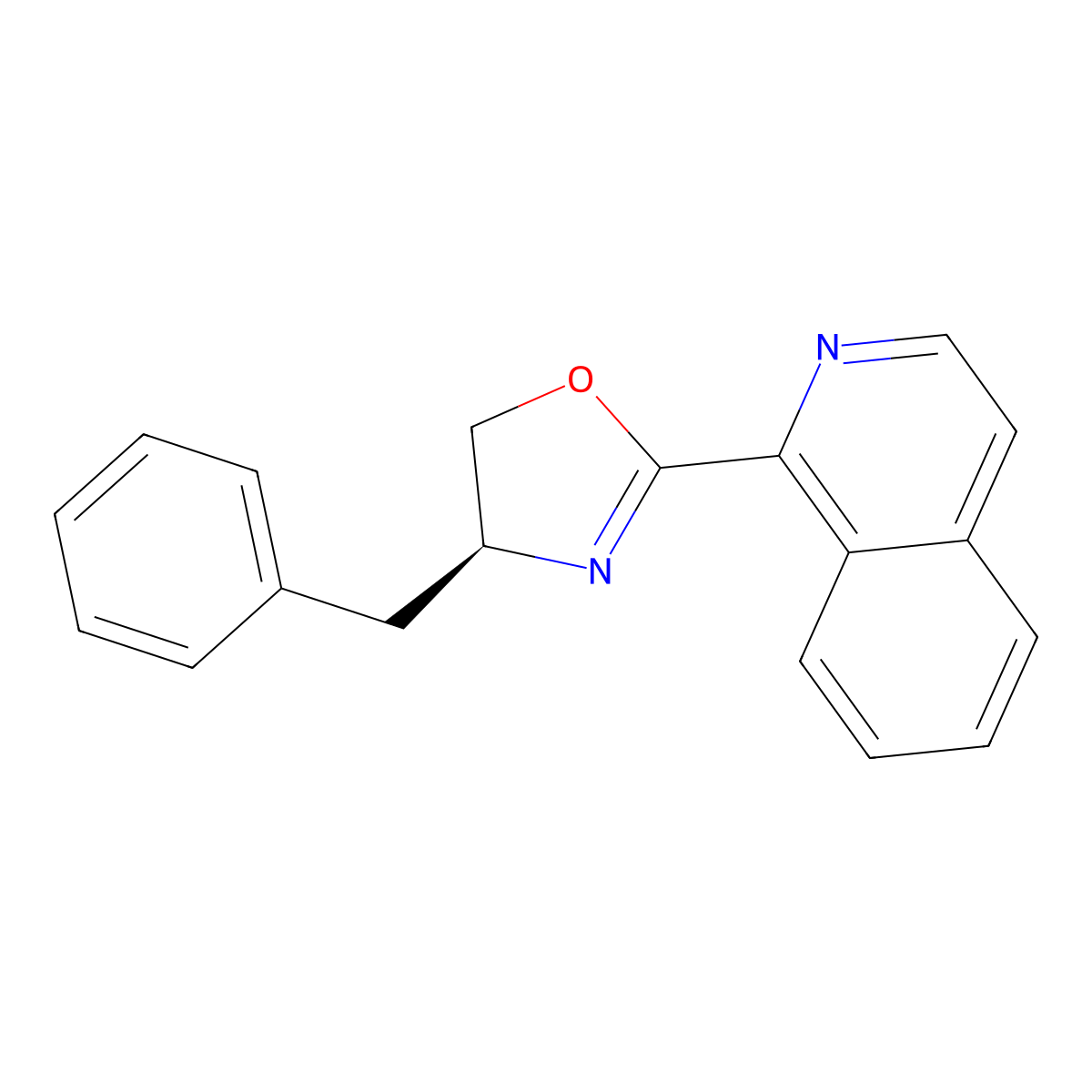(S)-4-Benzyl-2-(isoquinolin-1-yl)-4,5-dihydrooxazole molecular structure, CAS 2058236-52-3