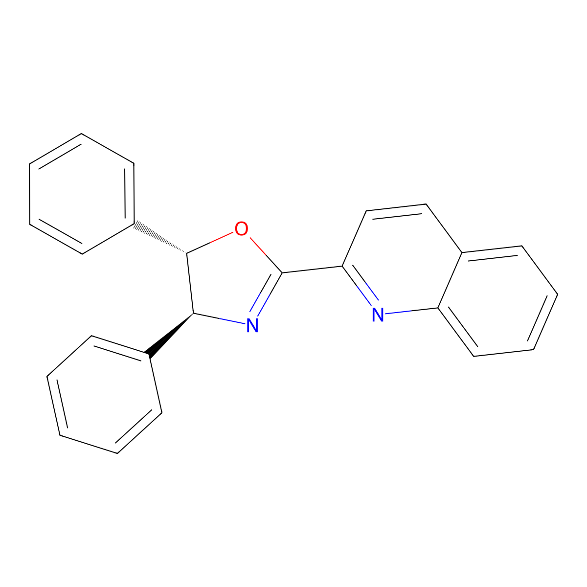 (4S,5S)-4,5-Diphenyl-2-(quinolin-2-yl)-4,5-dihydrooxazole molecular structure, CAS 2058236-55-6