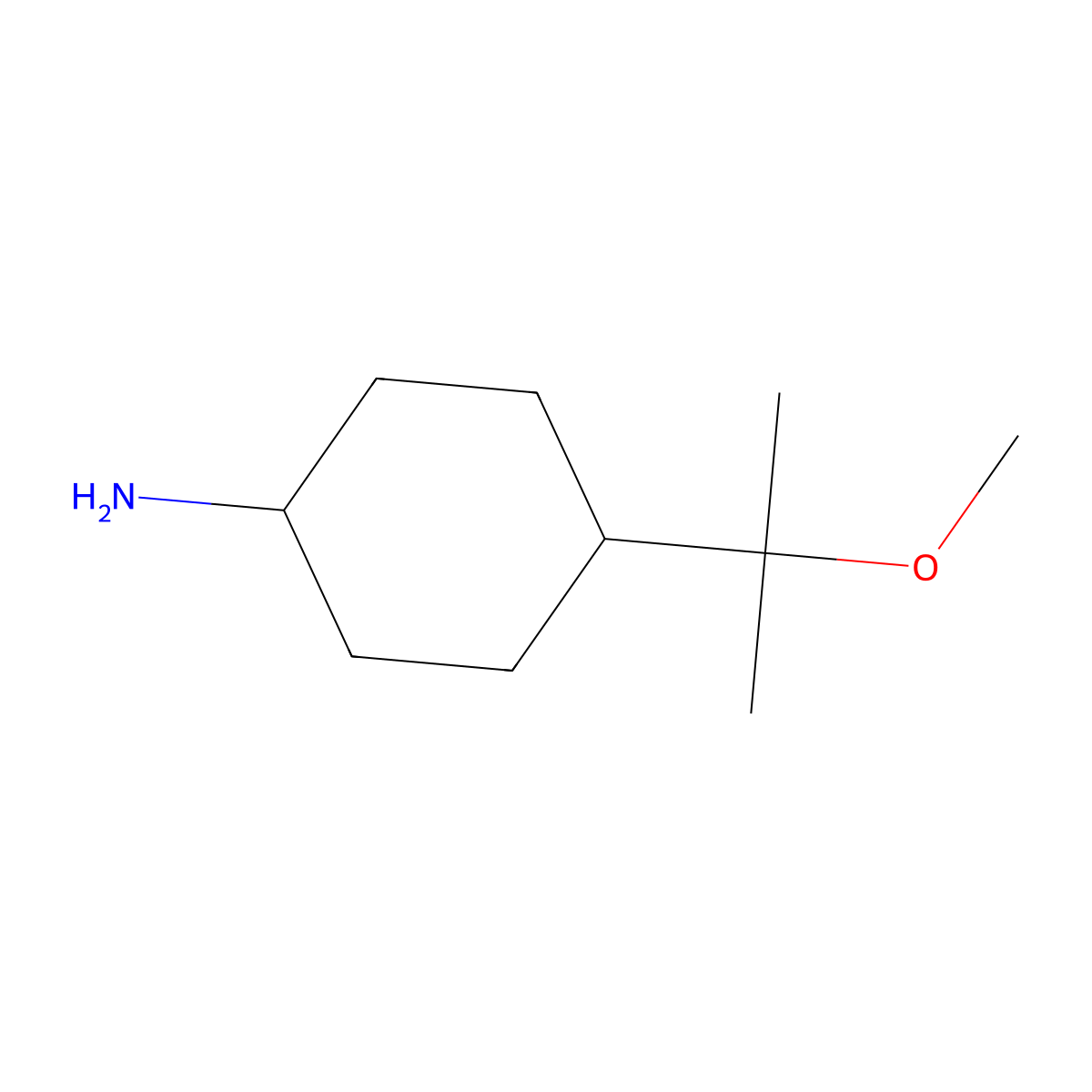 trans-4-(2-Methoxypropan-2-yl)cyclohexan-1-amine molecular structure, CAS 2058249-81-1
