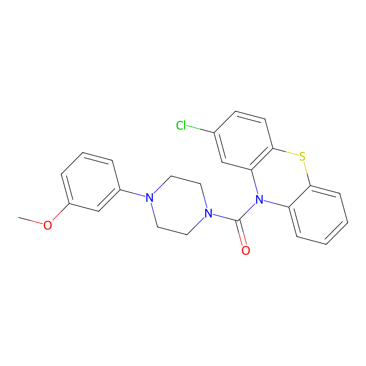 2-chloro-10-[4-(3-methoxyphenyl)piperazine-1-carbonyl]-10H-phenothiazine molecular structure, CAS 2058284-83-4