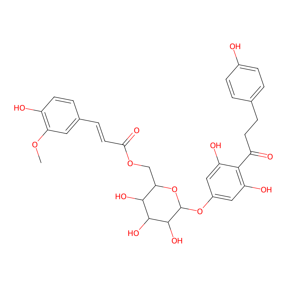 4'-O-(6-O-Feruloylglucopyranosyl)phloretin molecular structure, CAS 2058292-99-0