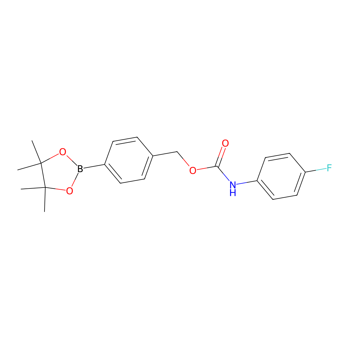 4-(4,4,5,5-Tetramethyl-1,3,2-dioxaborolan-2-yl)benZyl (4-fluorophenyl)carbamate molecular structure, CAS 2058308-73-7