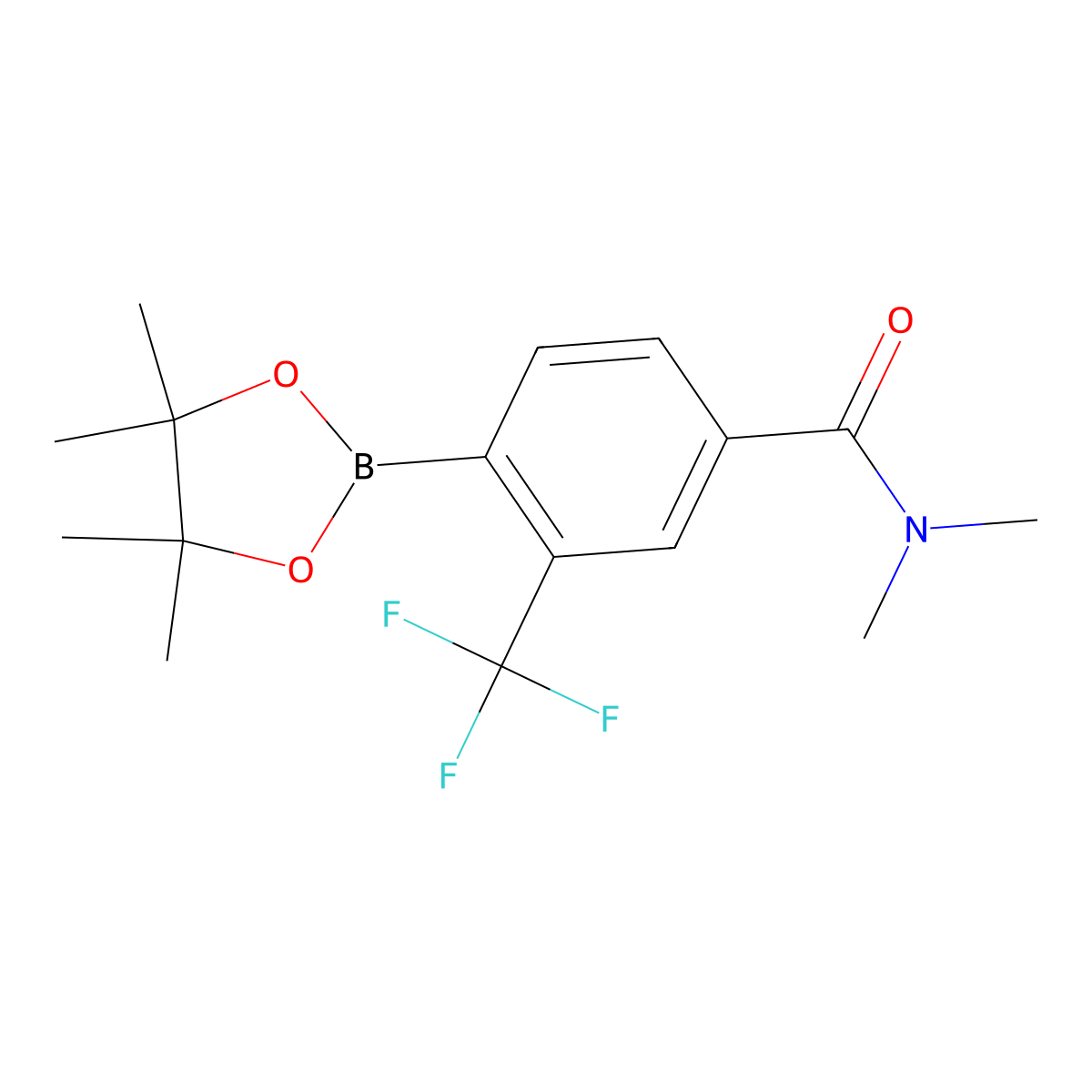 N,n-dimethyl-4-(4,4,5,5-tetramethyl-1,3,2-dioxaborolan-2-yl)-3-(trifluoromethyl)benzamide molecular structure, CAS 2058320-03-7